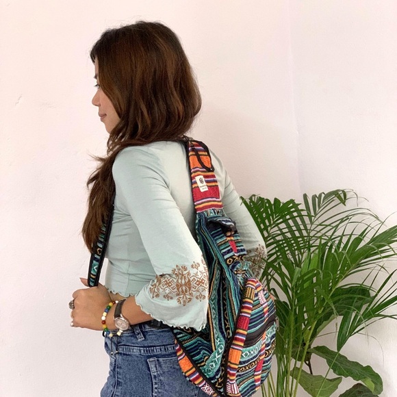 Foldable Heart-Shaped Colorful Cotton Day Backpack - Picture 4 of 12